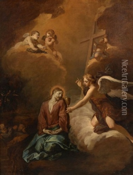 Le Christ Au Mont Des Oliviers Oil Painting - Jacob van Schuppen