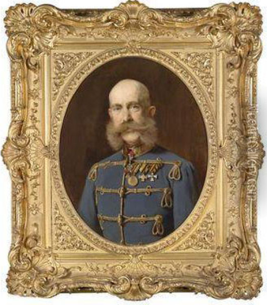 Kaiser Franz Joseph I Of Austria Oil Painting - Baron Heinrich von Angeli