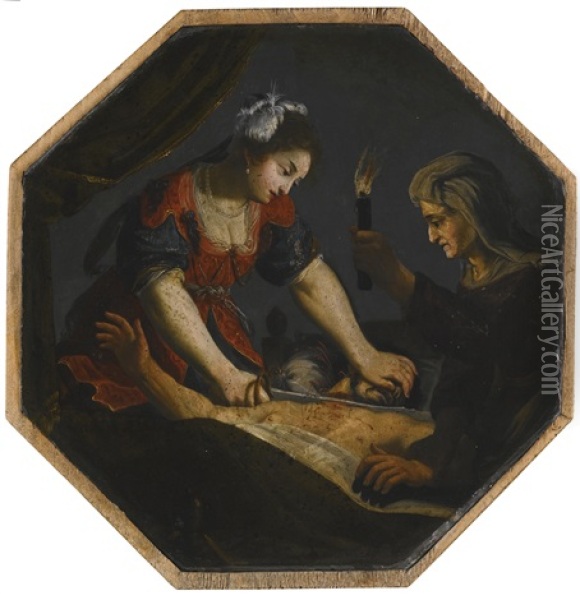 Judith And Holofernes Oil Painting - Jacques Stella