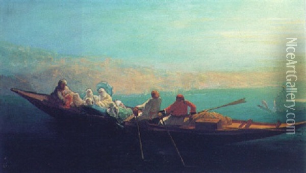 Boating On The Bosphorus Oil Painting - Francois Theophile Etienne Gide