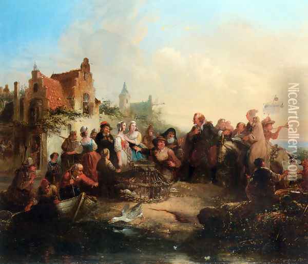 The Offerings Oil Painting - Hendricus Engelbertus Reijntjens
