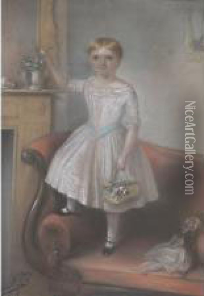 Portrait Of A Child Oil Painting - William, Moore Snr.