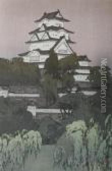 Himeji Castle Oil Painting - Hiroshi Yoshida