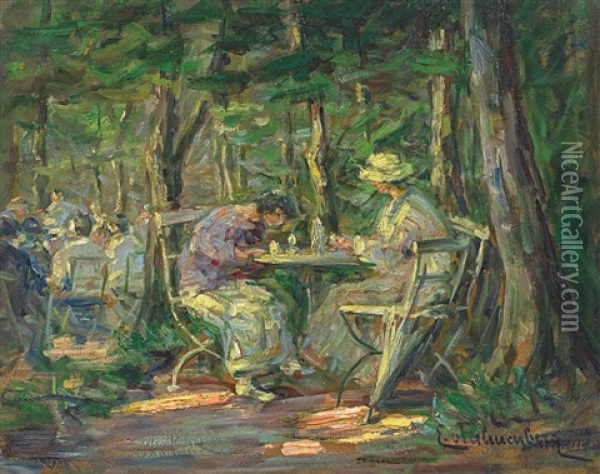 Waldkaffee Oil Painting - Emilie (Dietrich) von Palmenberg