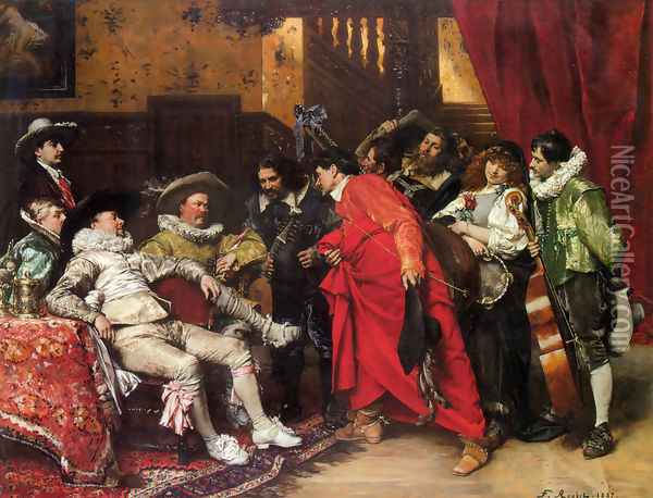 The Troubadours Oil Painting - Ferdinand Victor Leon Roybet