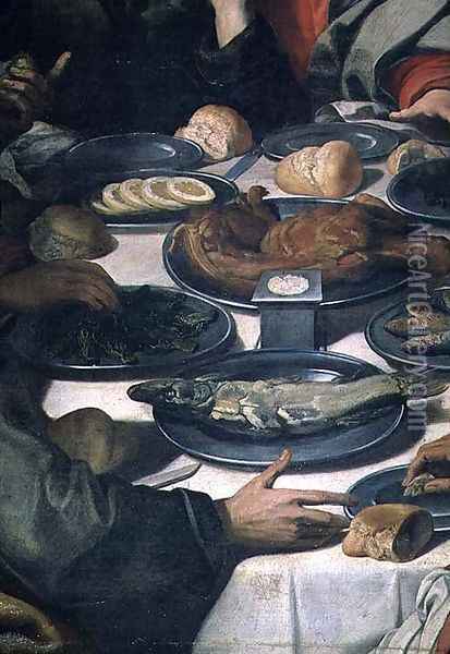 The Last Supper, detail of the food (detail) Oil Painting - Daniele Crespi
