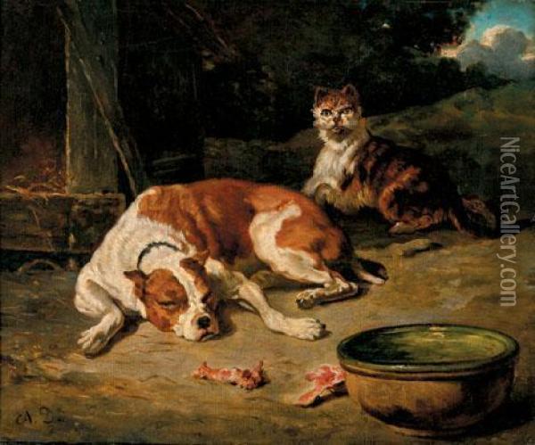Hungry Eyes Oil Painting - Alfred De Dreux