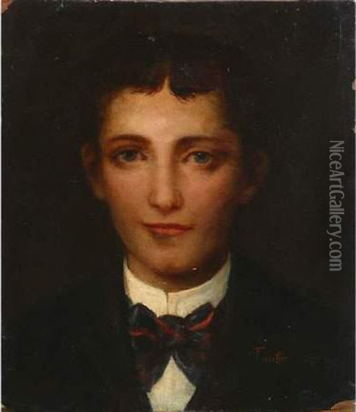 Autoportrait Presume De L'artiste A L'age De 14 Ans. Oil Painting - Ignace Henri Jean Fantin-Latour
