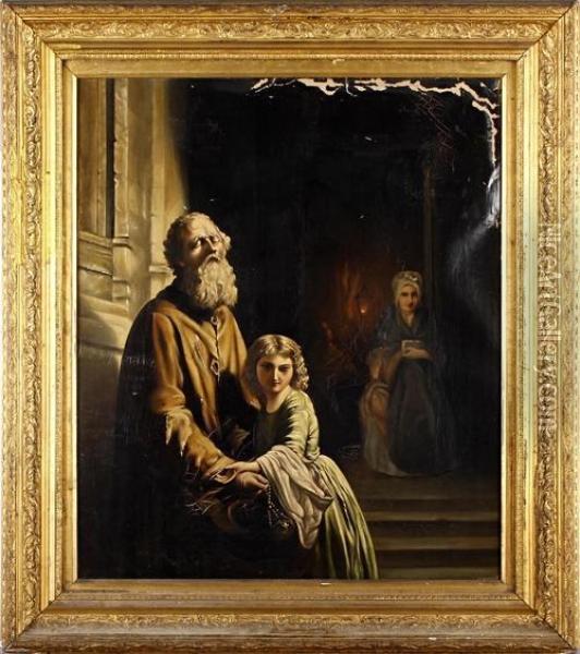 The Blind Beggar And His Daughter Oil Painting - Josephus Laurentius Dyckmans