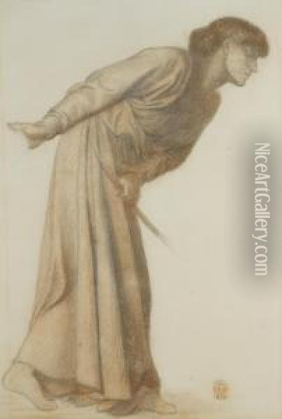 Study For The Figure Of Love For Dante's Dream At The Time Of The Death Of Beatrice Oil Painting - Dante Gabriel Rossetti