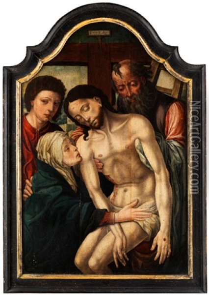 Tafelbild Mit Darstellung Der Kreuzabnahme Christi Aus Prominenter Sammlung Oil Painting - Pieter Coecke van Aelst the Elder