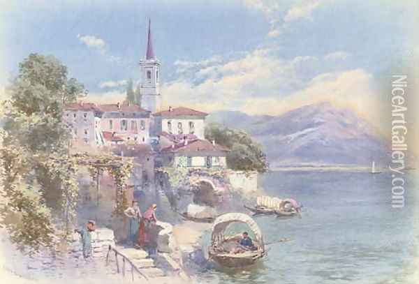 Lake of Lugano Oil Painting - Charles Rowbotham