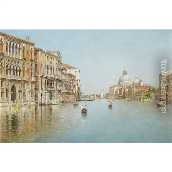 Canal Grande Mit Santa Maria Della Salute Oil Painting - Rafael Senet y Perez