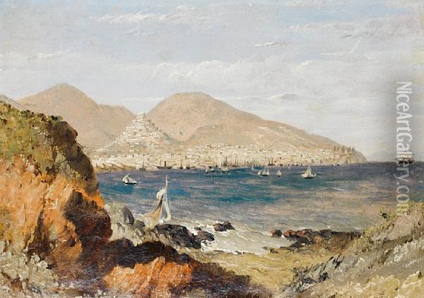 The Harbour Of Syra From The Lazarettopoint Oil Painting - William Linton