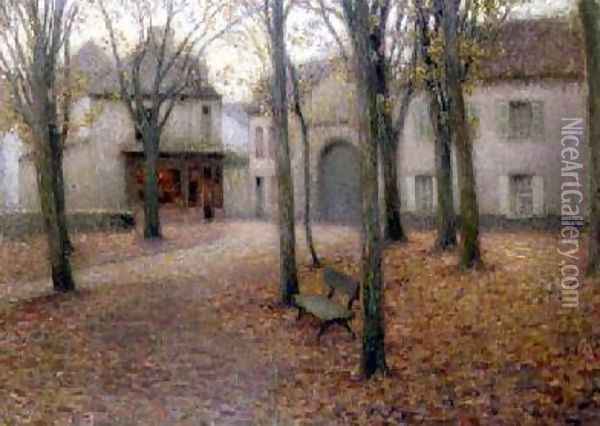 The Village in Autumn Oil Painting - Henri Eugene Augustin Le Sidaner