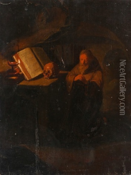 St Jerome At Prayer Oil Painting - Quiringh Gerritsz van Brekelenkam