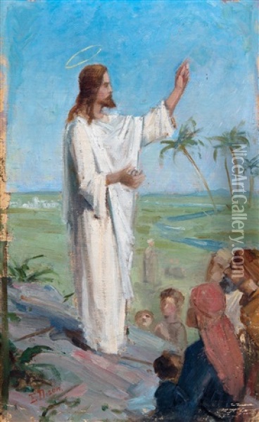 Religious Motive Oil Painting - Elin Danielson-Gambogi