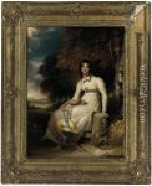 Portrait Of Sophia, Lady Burdett (1775-1844) Oil Painting - Sir Thomas Lawrence