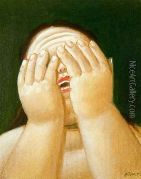 Mujer Llorando Oil Painting - Fernando Botero