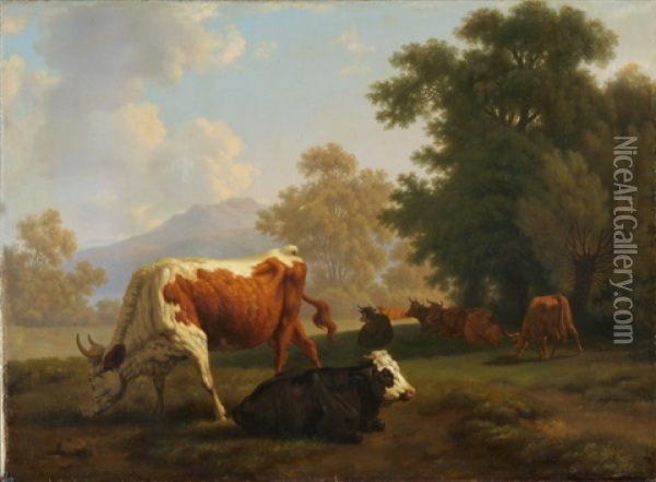 Landliche Idylle Oil Painting - Johann Jakob Biedermann