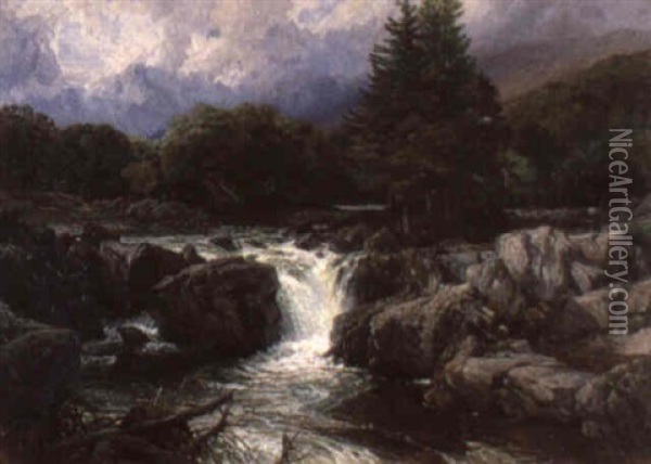 In A Welsh Valley Oil Painting - Frederick William Hulme