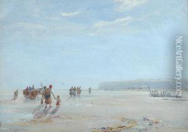 On The Shore Oil Painting - William Carlaw