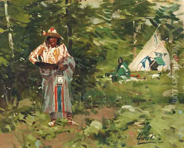 An Indian Dandy Oil Painting - William Gilbert Gaul