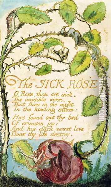 The Sick Rose, from Songs of Innocence Oil Painting - William Blake