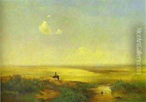 The Steppe In Daytime 1852 Oil Painting - Alexei Kondratyevich Savrasov