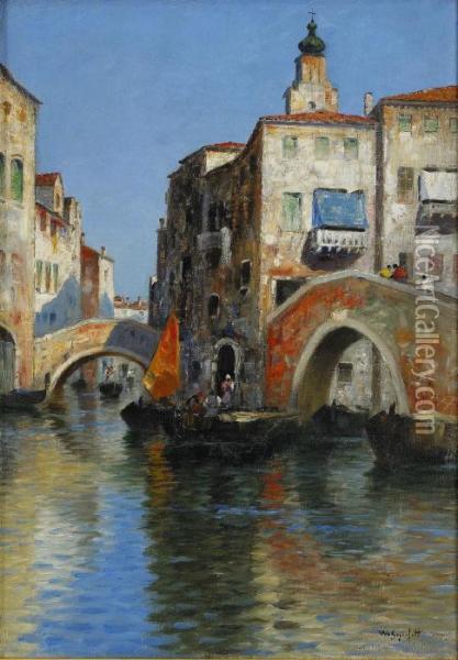 Kanalmotiv Fran Venedig Oil Painting - Wilhelm von Gegerfelt
