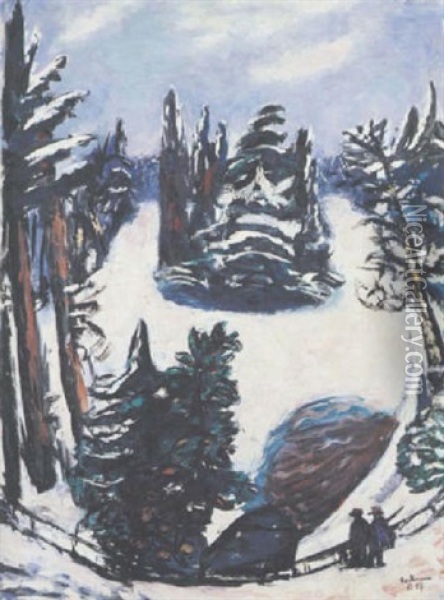 Le Lac Im Winter Oil Painting - Max Beckmann