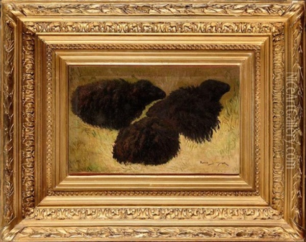 Les Moutons Noirs Oil Painting - Rosa Bonheur