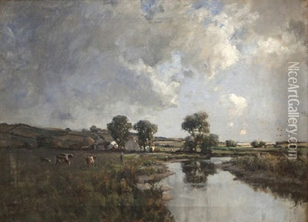 A Farm In The Glens Oil Painting - James Humbert Craig