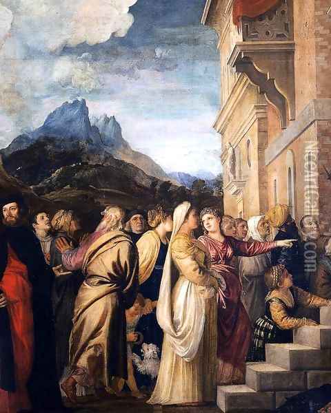 Presentation of the Virgin at the Temple (detail) 3 Oil Painting - Tiziano Vecellio (Titian)