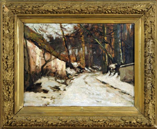 Chemin Enneige Oil Painting - Charles Houben