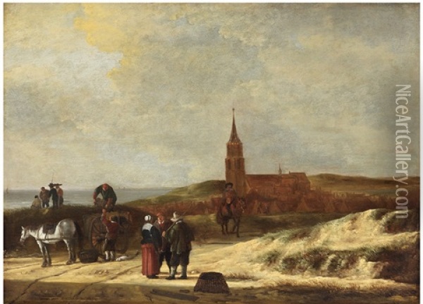 Coast At Scheveningen Oil Painting - Willem Gillisz Kool