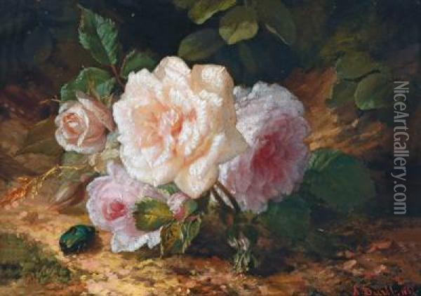 Rosen Oil Painting - Auguste Durst