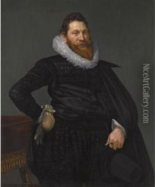 Portrait Of Volckert Overlander Oil Painting - Cornelis van der Voort