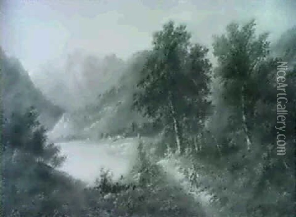 Wanderer Am Waldseeufer Oil Painting - Edouard Boehm
