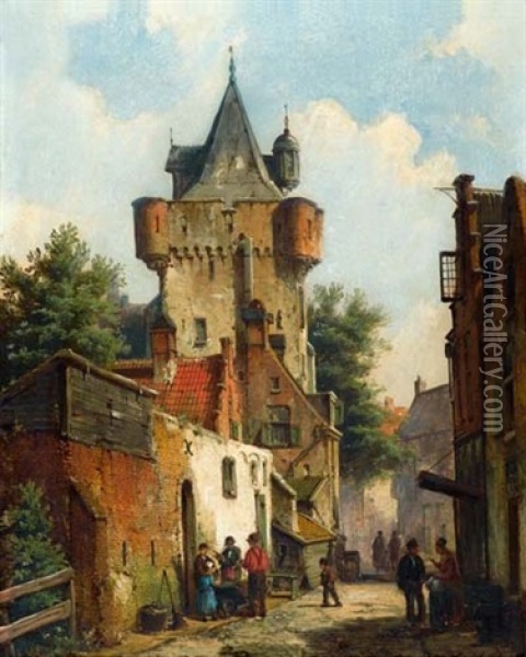 Ansicht Einer Stadt Oil Painting - Willem Koekkoek