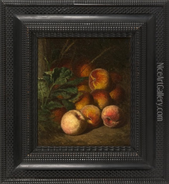 Still Life Of Peaches Oil Painting - John Joseph Enneking