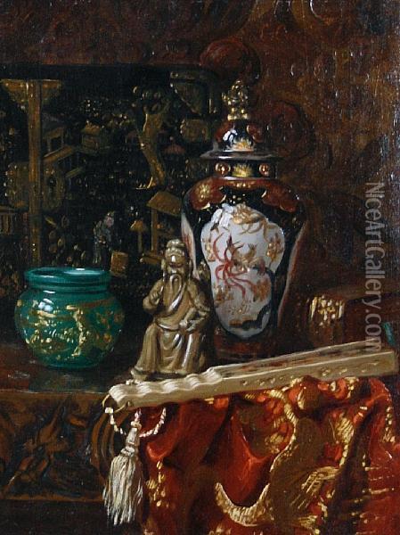 The Chinese Shelf Oil Painting - Ernst Czernotzky