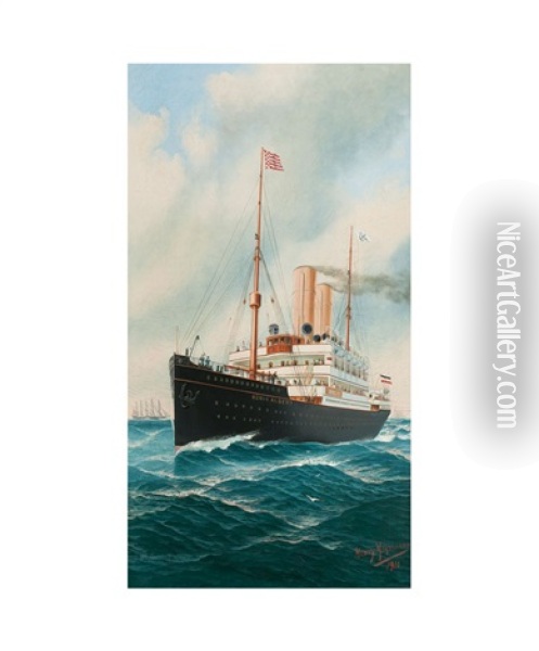 Der Hapag-dampfer Konig Albert Oil Painting - John Henry Mohrmann