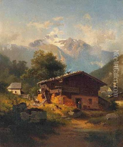 Partie Aus Mayrhofen Im
Zillertal Oil Painting - Bernhard Girscher