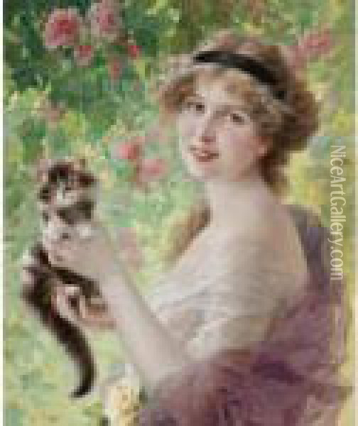 Her Most Precious Oil Painting - Emile Vernon