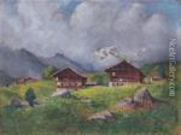 Gressoney Oil Painting - Giovanni Colmo