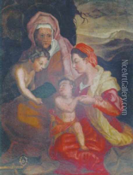 The Medici Holy Family Oil Painting - Andrea Del Sarto