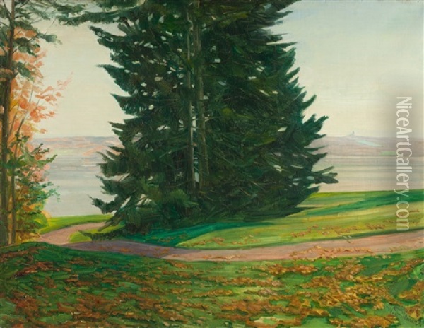 Tanne Am Starnberger See Oil Painting - Wilhelm Truebner