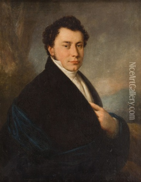 Male Portrait Oil Painting - Franciszek Lampi