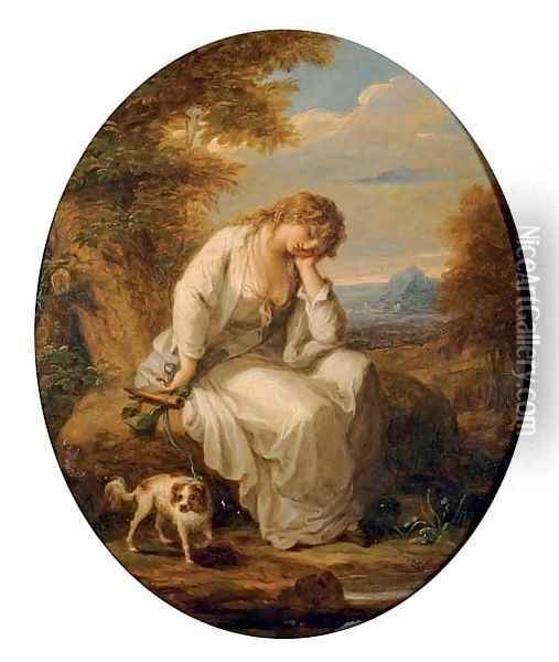Maria, from Laurence Sterne's A Sentimental Journey through France and Italy Oil Painting - Angelica Kauffmann